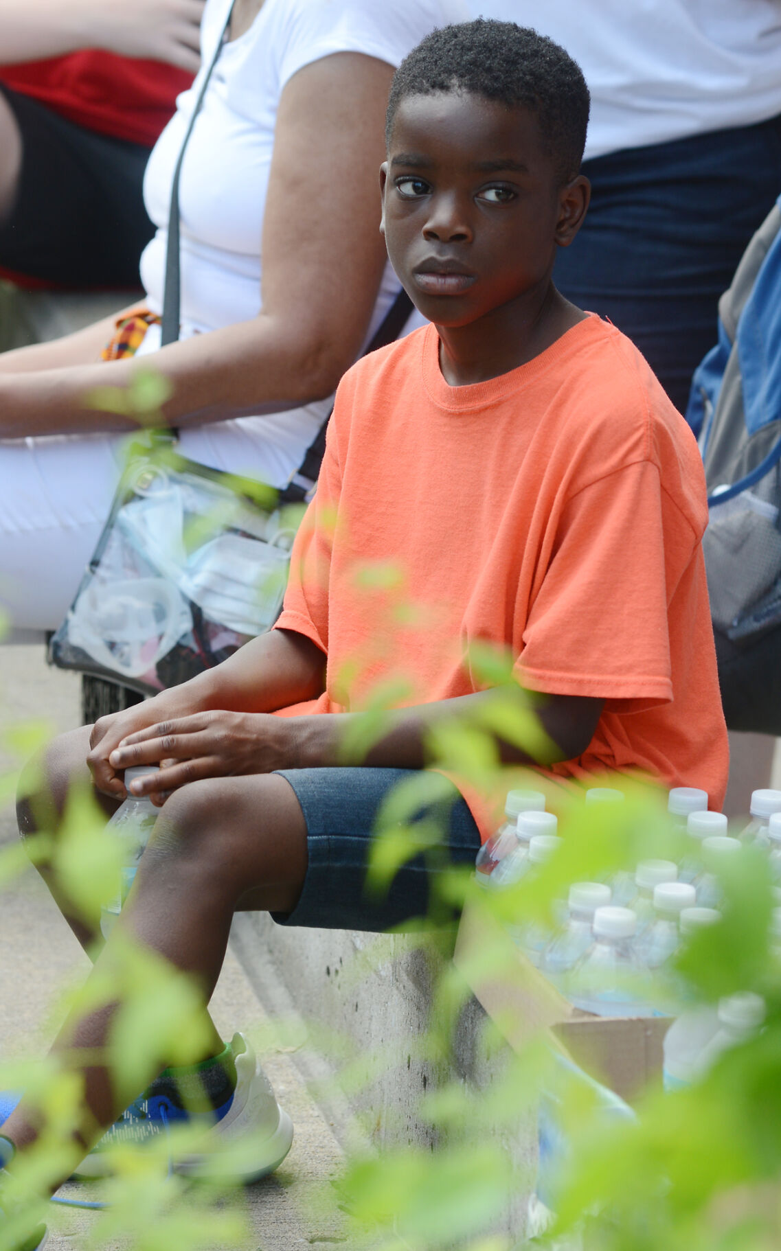 Ateko Adejo takes a water break